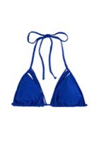 Luli Fama Luli Fama Kiss The Wave Triangle Bikini Top With Cut Out Detail - Blue