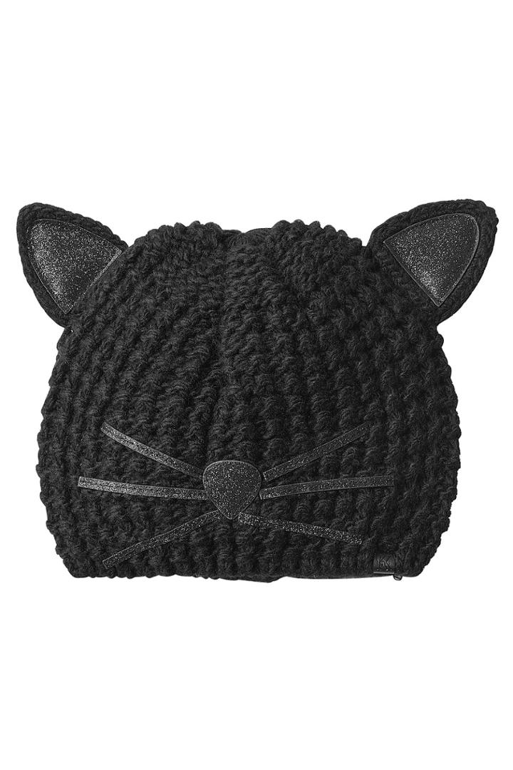 Karl Lagerfeld Karl Lagerfeld Knit Hat With Cat Ears - Black