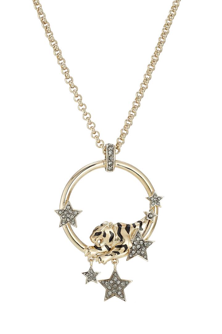 Roberto Cavalli Roberto Cavalli Embellished Necklace With Tiger Motif