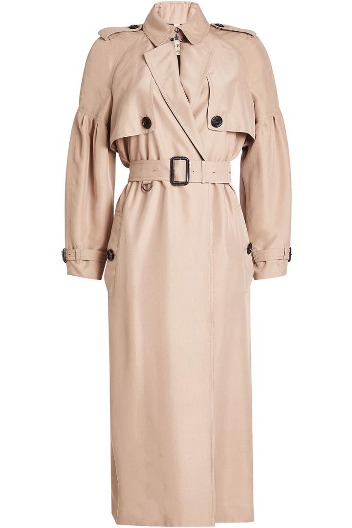 Burberry London Burberry London Silk Bishop Sleeved Trench