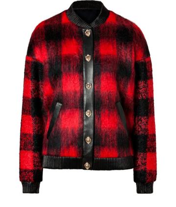 Fausto Puglisi Mohair-wool Buffalo Check Bomber Jacket