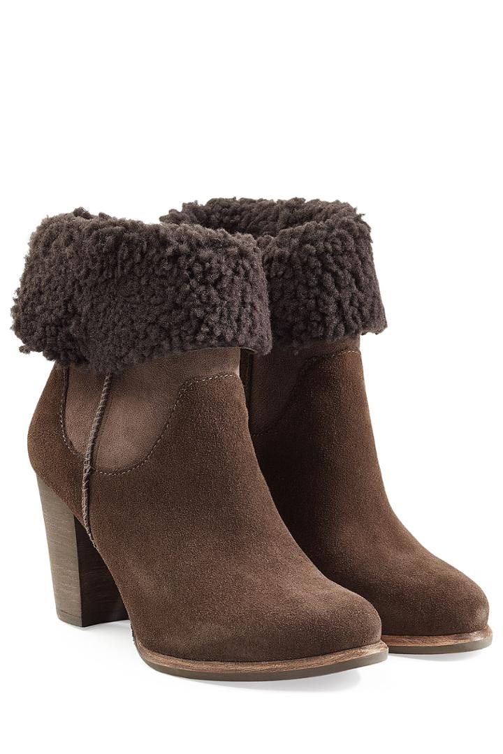 Ugg Australia Ugg Australia Charlee Suede Ankle Boots With Sheepskin - Brown