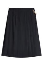 Burberry London Burberry London Pleated Silk Skirt With Chain Embellishment - Black