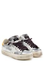 Golden Goose Golden Goose Super Star Metallic Leather Sneakers - Silver