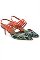 Malone Souliers Malone Souliers Lisa Kitten Heel Sandals With Snakeskin And Leather
