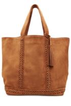 Vanessa Bruno Vanessa Bruno Suede Tote With Braided Trims And Tassel - Camel