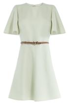 Valentino Valentino Silk Dress With Leather Belt