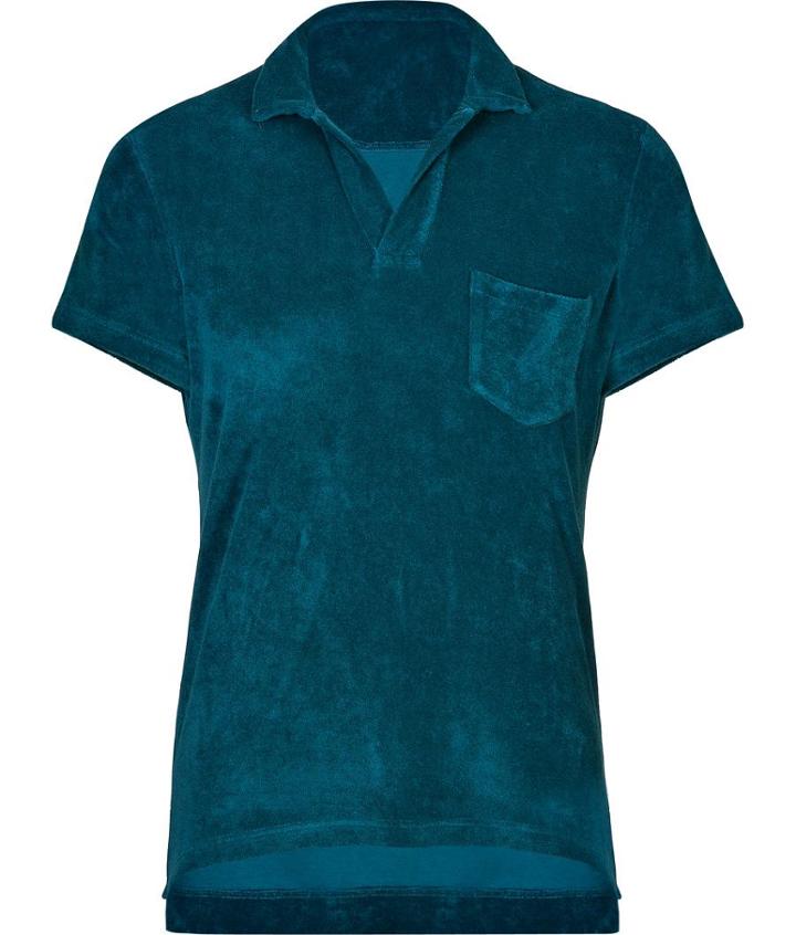 Orlebar Brown The Towelling Cotton Terry Polo Shirt In Petrol