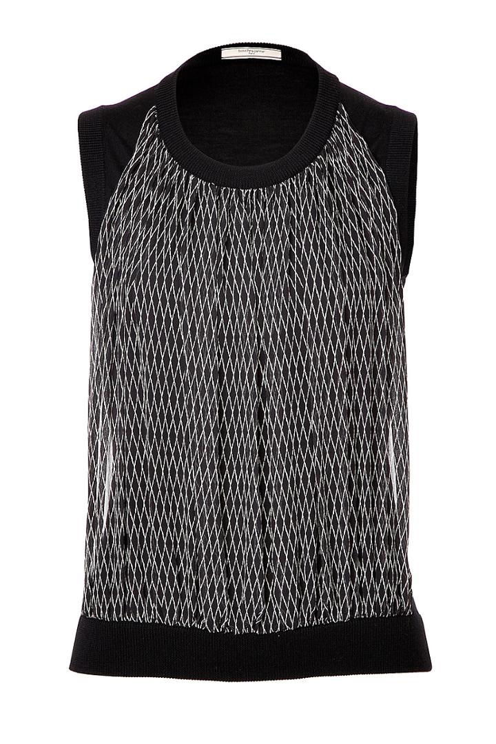 Bouchra Jarrar Knit Top With Silk Front Panel