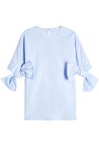Victoria, Victoria Beckham Victoria, Victoria Beckham Cotton Top With Bow Sleeves
