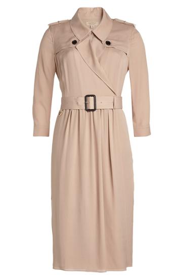 Burberry London Burberry London Mulberry Silk Trench Coat - Beige