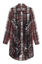 Mcq Alexander Mcqueen Mcq Alexander Mcqueen Distressed Silk Shirt Dress - None