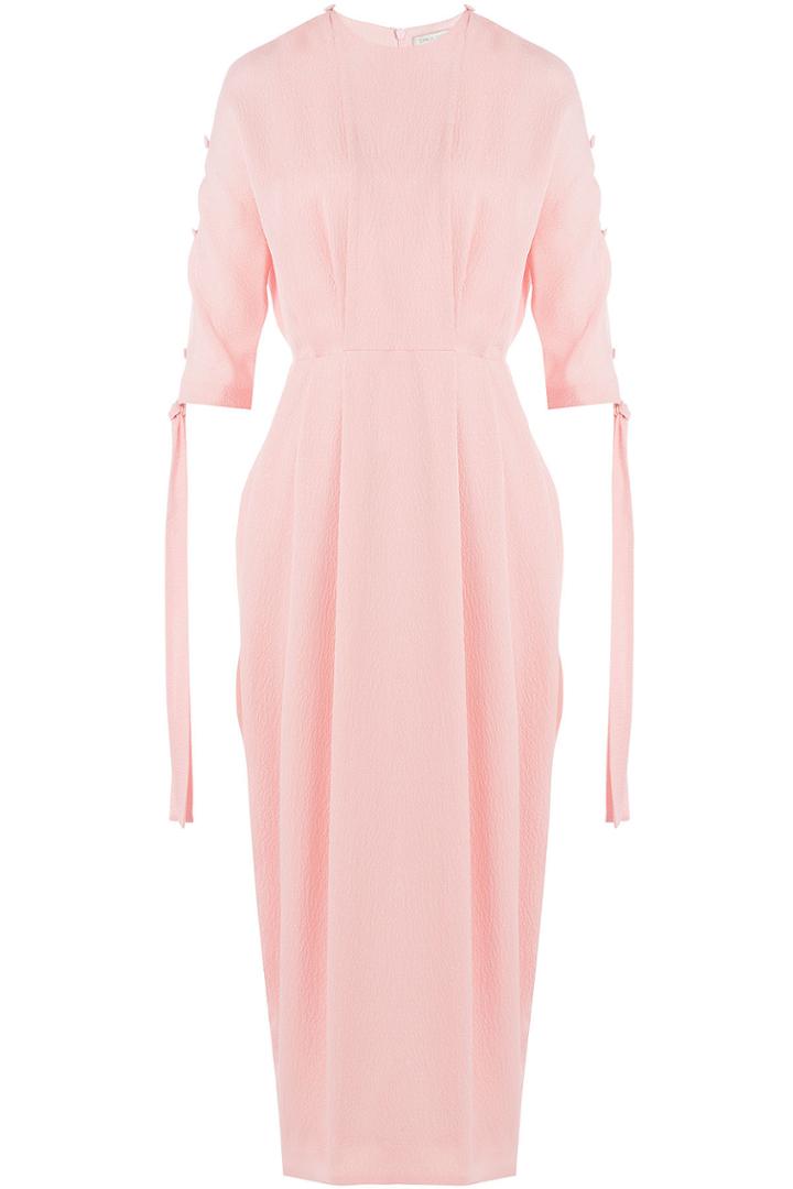 Emilia Wickstead Emilia Wickstead Silk Midi Dress With Cut-out Sleeves - Rose