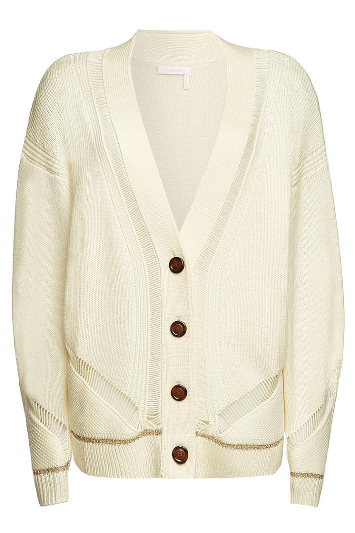 See By Chloé See By Chloé Wool Cardigan With Metallic Trim