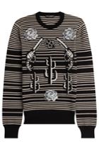 Dolce & Gabbana Dolce & Gabbana Striped Cashmere Pullover With Patches - Black