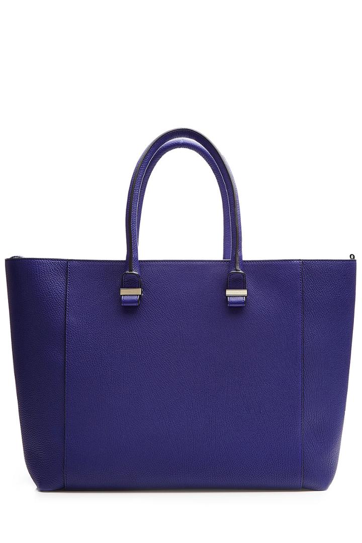 Victoria Beckham Victoria Beckham Leather Simple Shopper Tote - Blue