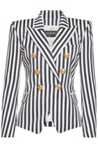 Balmain Balmain Striped Cotton Blazer With Embossed Buttons