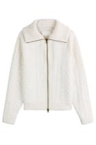 Maison Margiela Maison Margiela Wool Chunky Knit Zip Front Cardigan - White