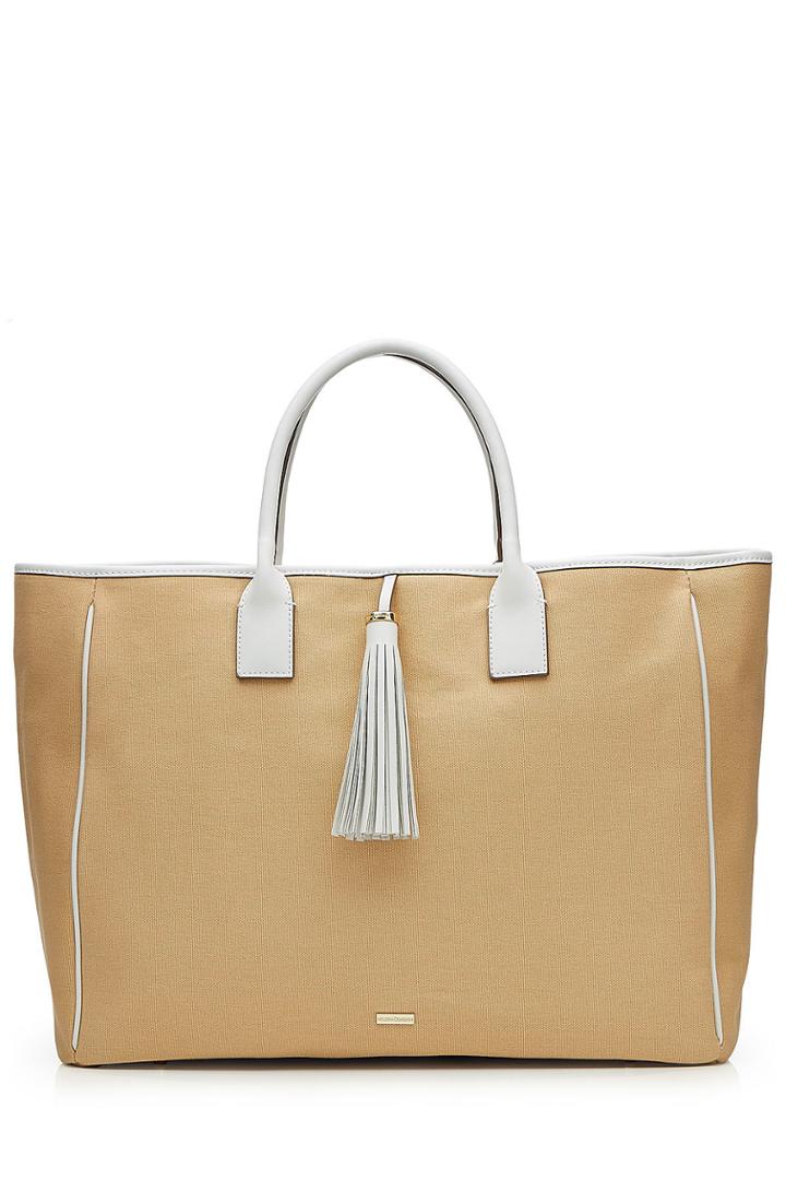 Melissa Odabash Melissa Odabash Barbados Canvas And Leather Tote