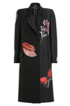 Alexander Mcqueen Alexander Mcqueen Coat With Appliques - Black