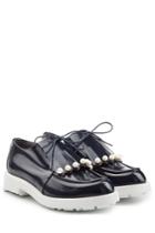 Robert Clergerie Robert Clergerie Leather Lace-ups With Faux Pearls