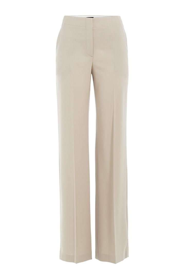 Theory Theory Wide Leg Virgin Wool Pants - Beige