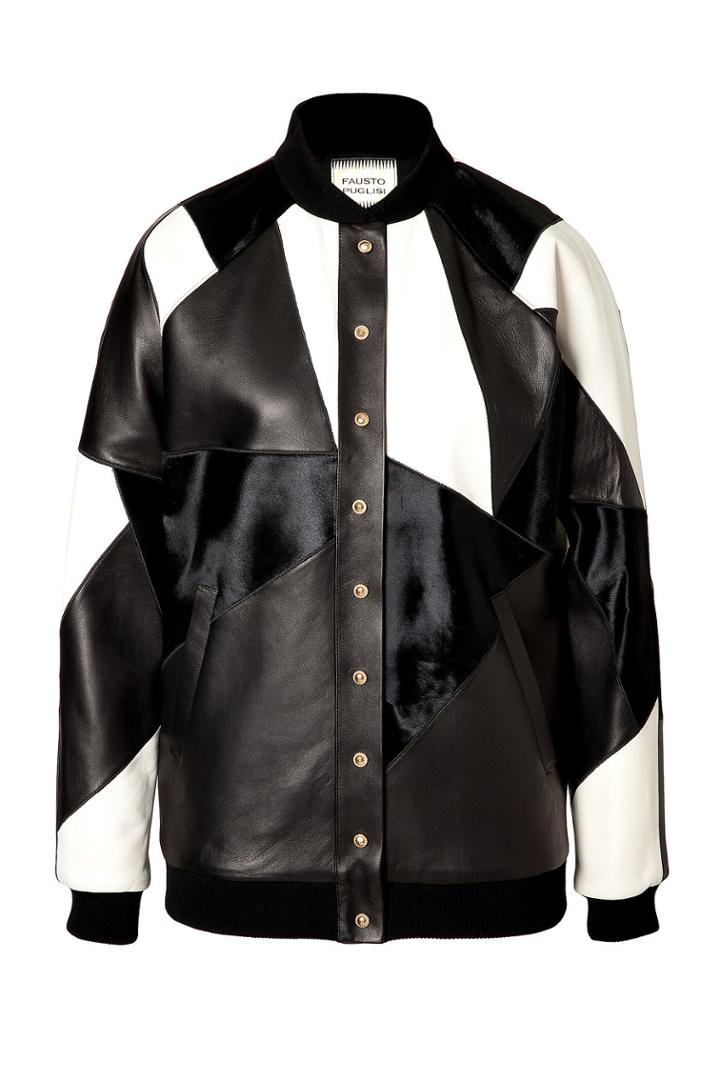 Fausto Puglisi Fausto Puglisi Leather Patchwork Bomber Jacket