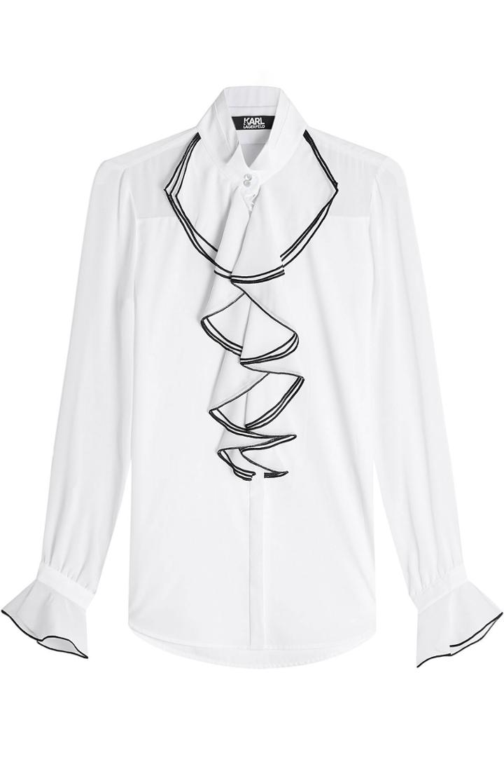 Karl Lagerfeld Karl Lagerfeld Cotton Blouse With Ruffles