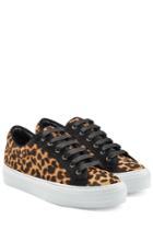 Salvatore Ferragamo Salvatore Ferragamo Leopard Printed Pony Hair Sneakers - Animal Prints