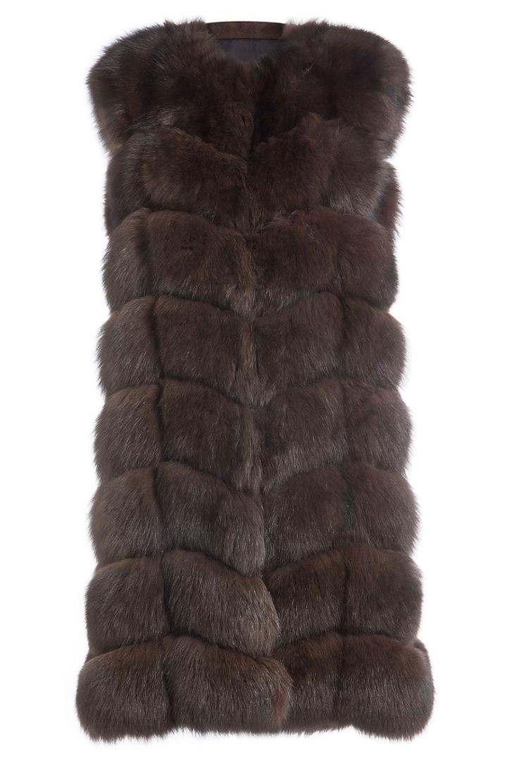 Yves Salomon Yves Salomon Fox Fur Vest - Brown