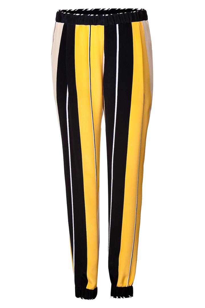 Fendi Fendi Silk Striped Pants - Yellow