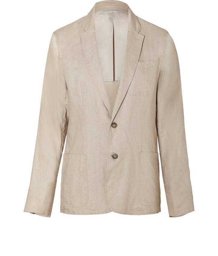Michael Kors Khaki Two Button Linen Blazer
