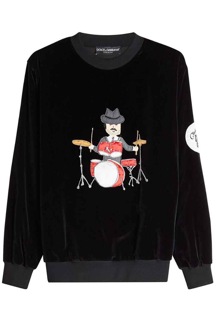 Dolce & Gabbana Dolce & Gabbana Velvet Top With Appliqué