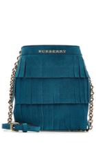 Burberry Shoes & Accessories Burberry Shoes & Accessories Fringed Suede Bucket Bag - Blue