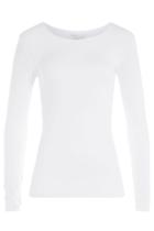 Majestic Majestic Long Sleeved Jersey Top - White