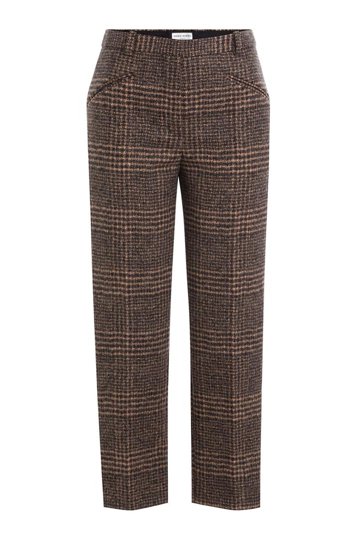 Sonia Rykiel Sonia Rykiel Alpaca-wool Glen Plaid Pants - Black