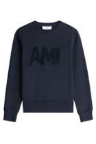 Ami Alexandre Mattiussi Ami Alexandre Mattiussi Cotton Sweatshirt With Applique - Blue