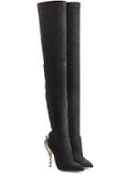 Paul Andrew Paul Andrew Suede Over The Knee Boots With Chrysler Heel - Black