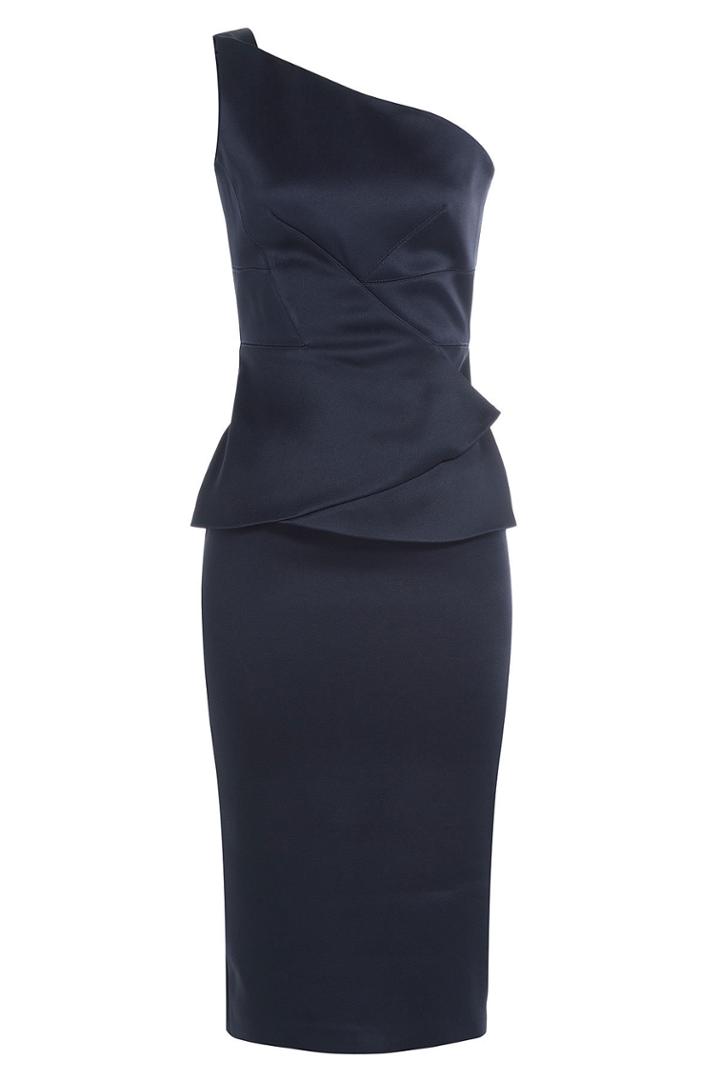 Roland Mouret Roland Mouret Satin Dress With Peplum - Blue