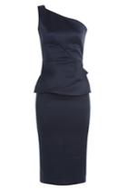 Roland Mouret Roland Mouret Satin Dress With Peplum - Blue