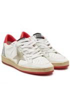 Golden Goose Golden Goose Ball Star Leather Sneakers With Glitter And Suede