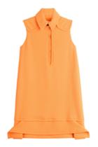 Victoria, Victoria Beckham Victoria, Victoria Beckham Wool Sleeveless Button-down Tunic Dress - Orange