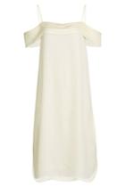 T By Alexander Wang T By Alexander Wang Silk Chiffon Dress With Cold Shoulder Detail - White