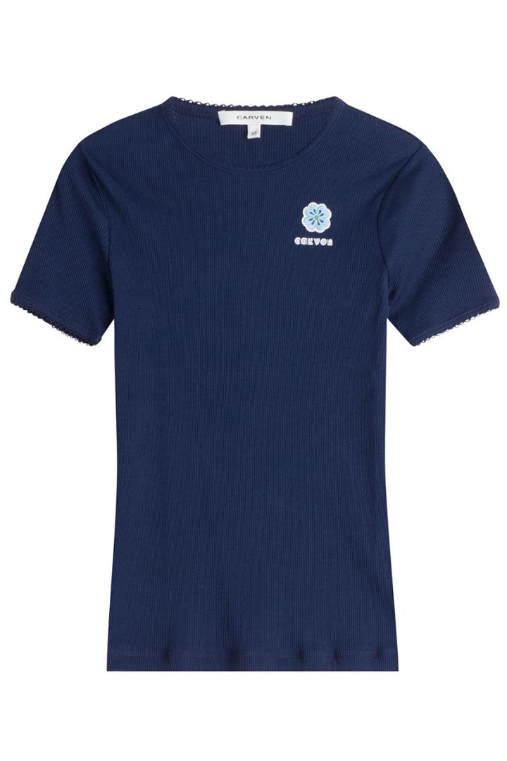Carven Carven Cotton T-shirt With Pocket - Blue