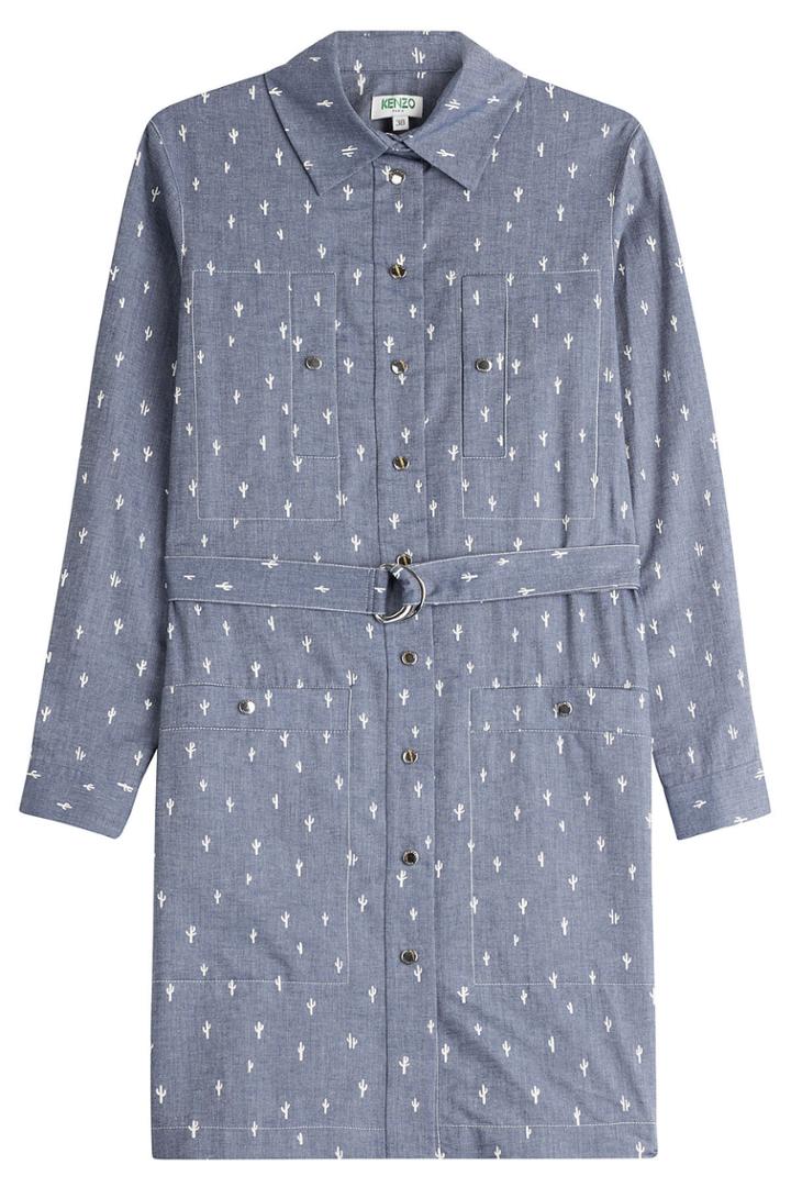 Kenzo Kenzo Cotton Cactus Print Shirtdress
