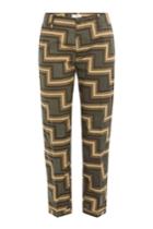 Closed Closed Printed Cotton Cropped Pants - Green