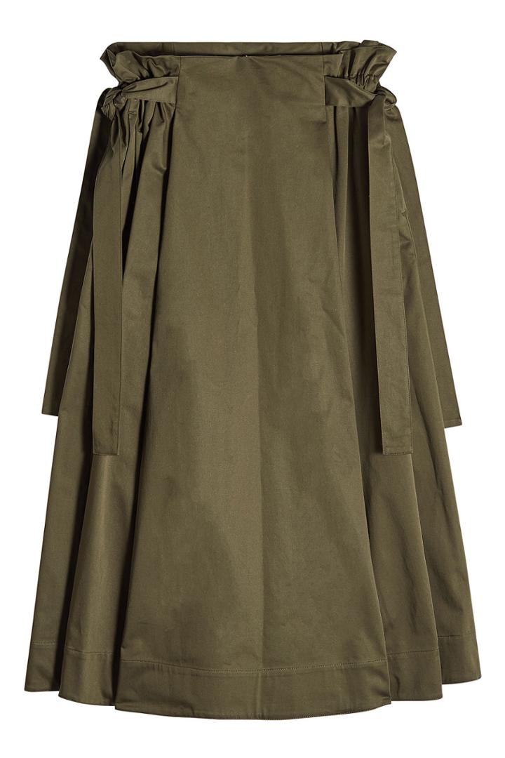 Rosetta Getty Rosetta Getty Cotton Midi Skirt With Knotted Sides