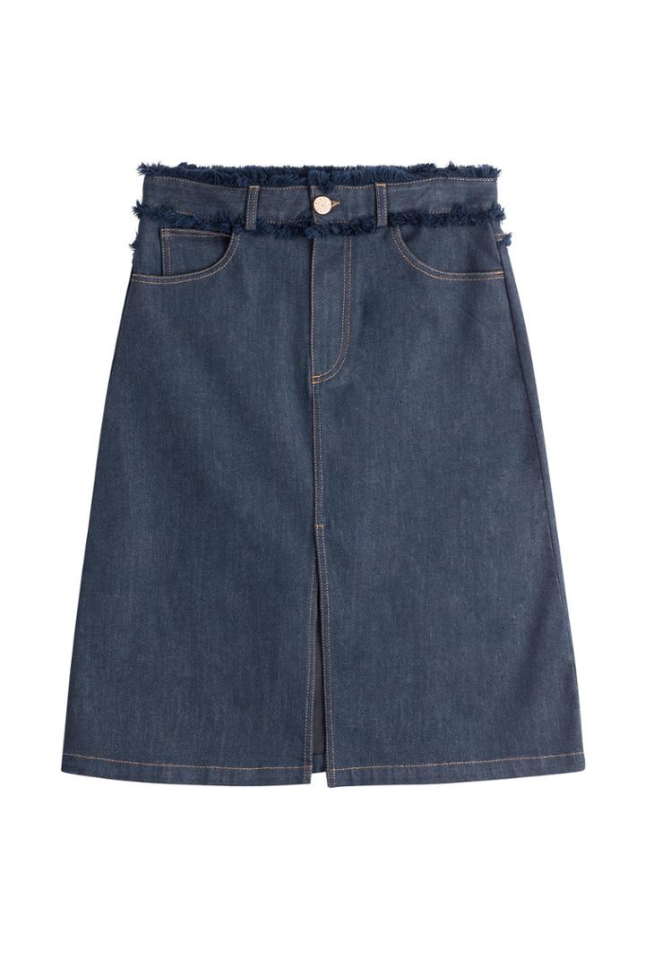 See By Chloé See By Chloé Jean Skirt With Fringed Waistband