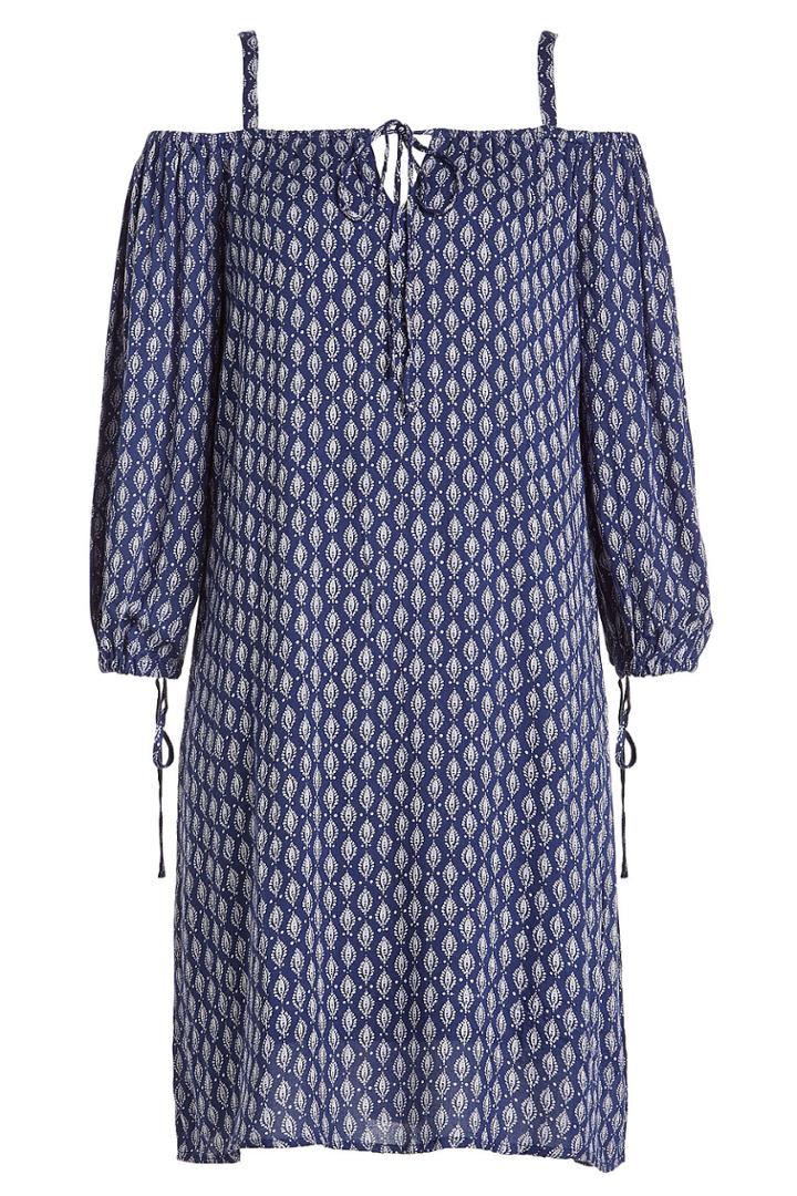 Velvet Velvet Printed Cold-shoulder Dress