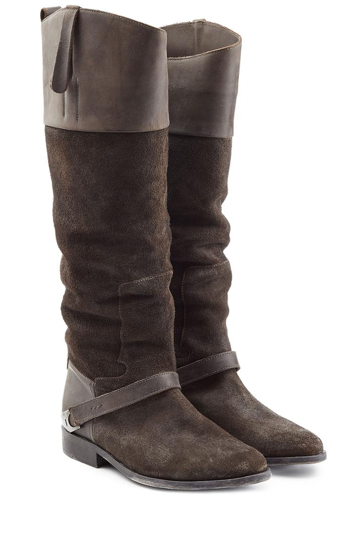 Golden Goose Golden Goose Leather-suede Riding Boots - Brown